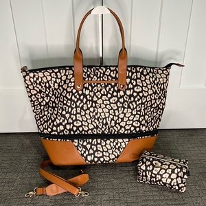 Stella & Dot - Getaway Bag & Pouf - Leopard Print